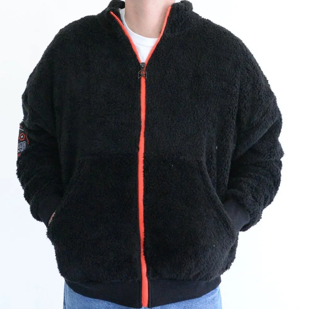 Rawgear California Black  and Red Embroidered Soft Fleece Zip Up Sweater Cardi S